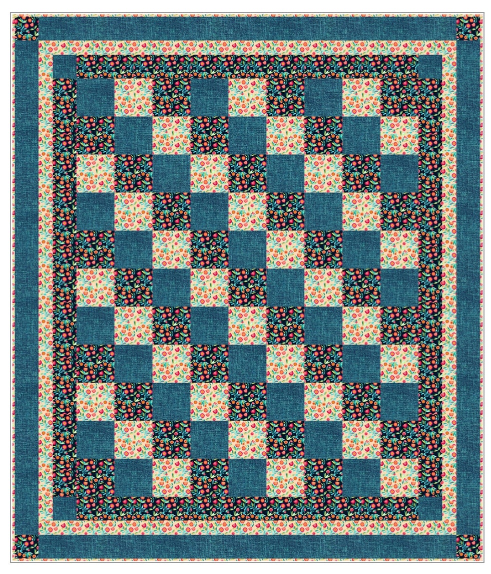 Fabric Cafe Four Square Pattern 3 Yard Quilt Pattern - Quilt Pattern - Fabric Cafe Pattern