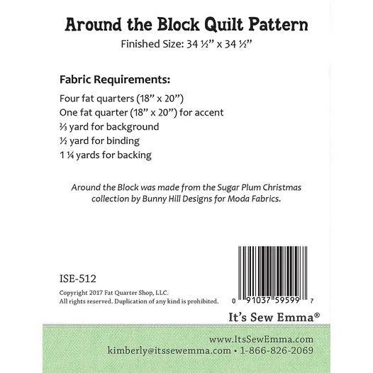 It’s so Emma Around the Block Quilt pattern - fat quarter pattern - little P quilt pattern