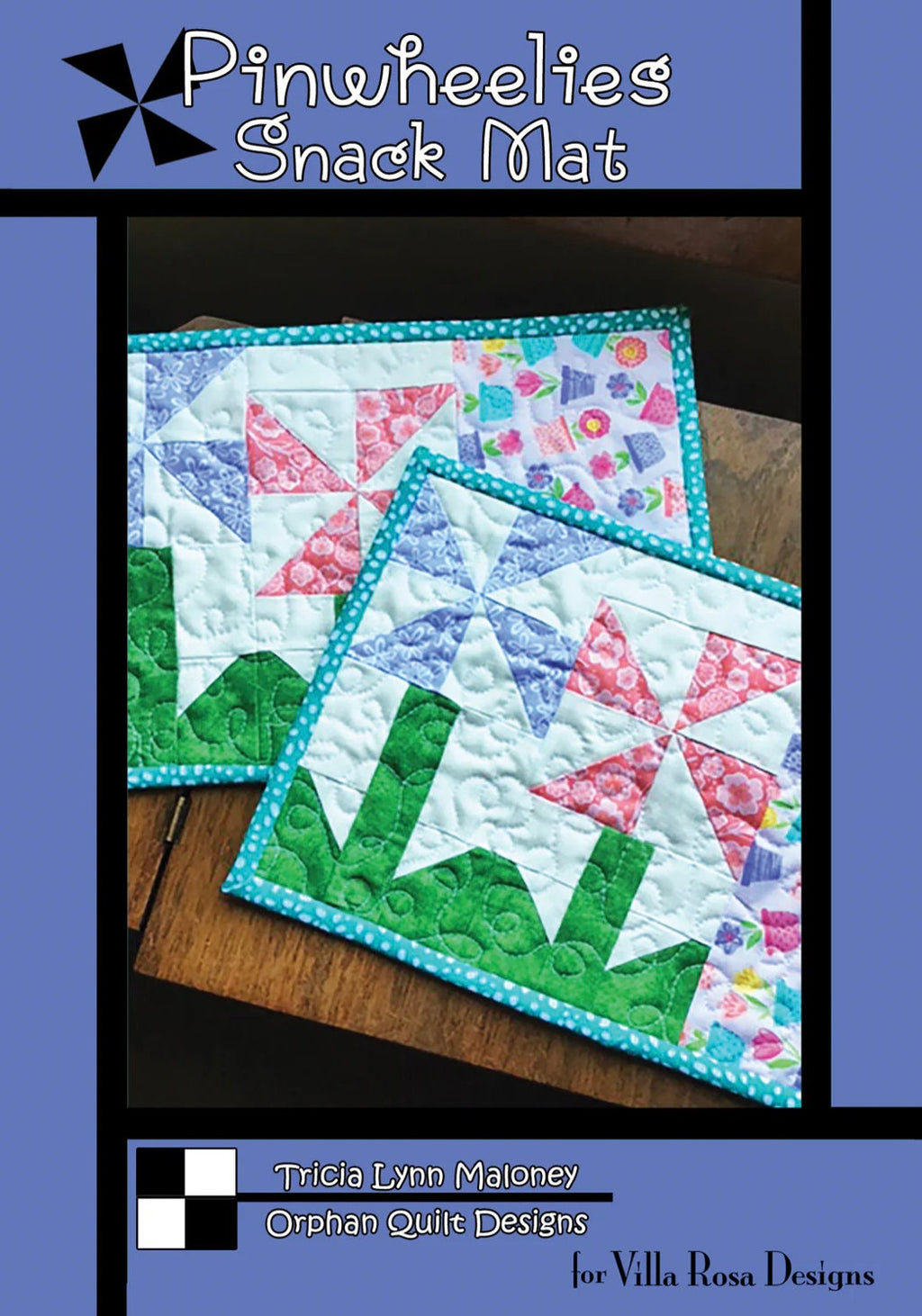 Villa Rosa Designs Pinwheelies snack mat pattern - fat quilt pattern - villa rosa - jellyroll pattern - pattern - quilt pattern -