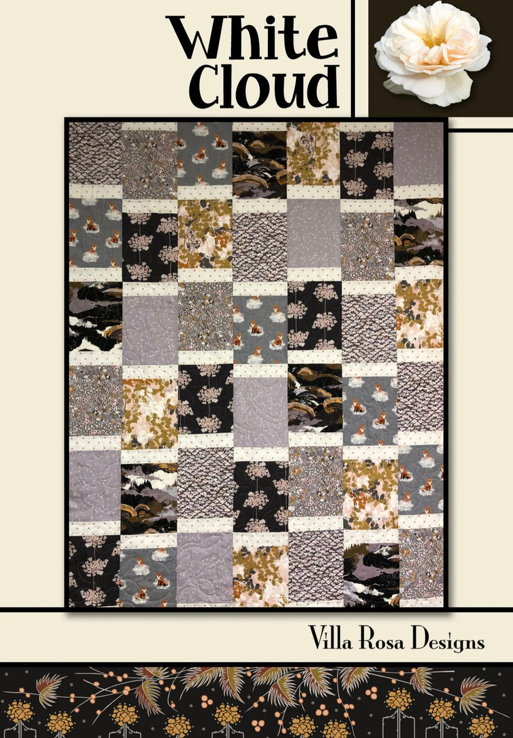 Villa Rosa Designs White Cloud pattern - fat quarter quilt pattern - villa rosa