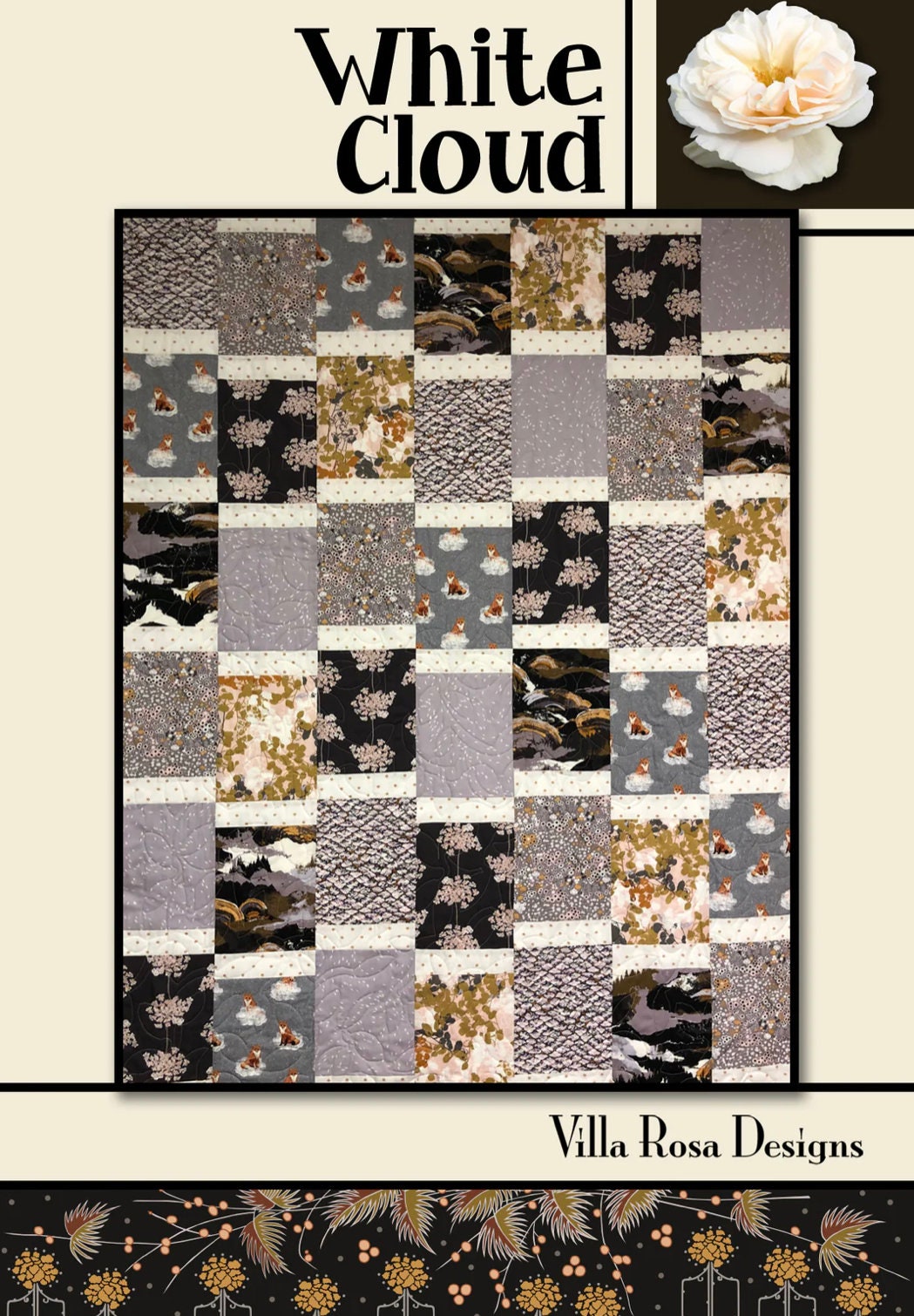 Villa Rosa Designs White Cloud pattern - fat quarter quilt pattern - villa rosa
