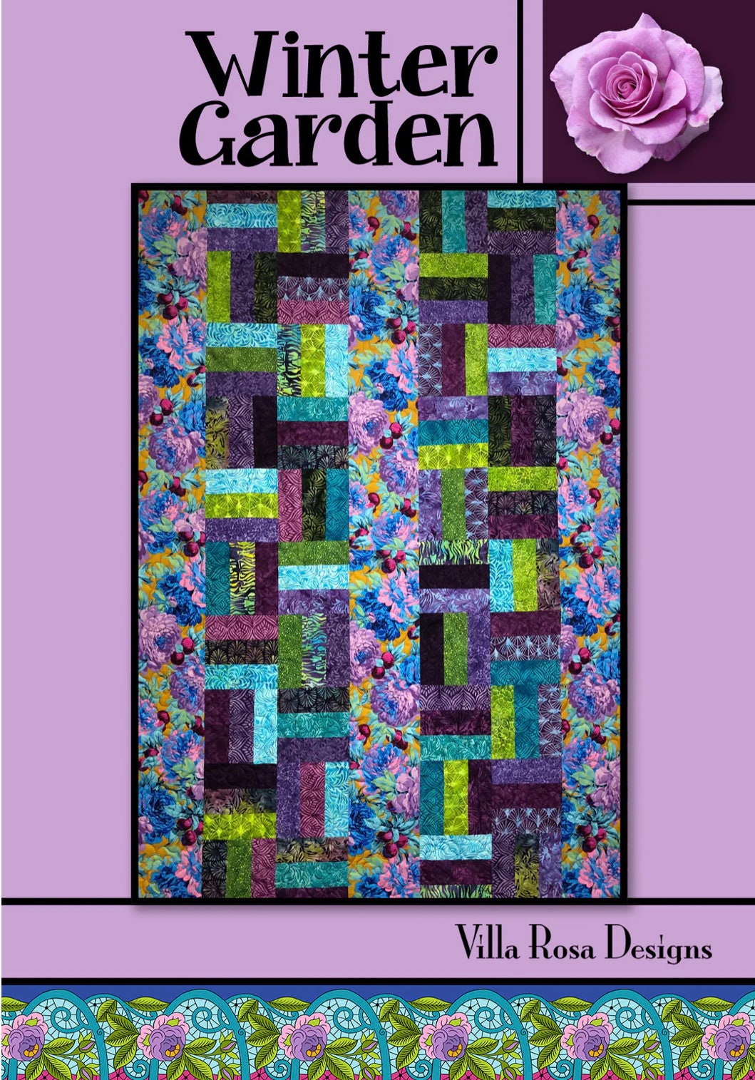 Villa Rosa Designs Winter Garden pattern - 2.5” quilt pattern - villa rosa - jellyroll pattern - pattern - quilt pattern
