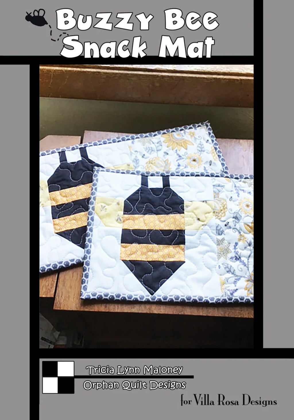 Villa Rosa Designs Buzzy Bee Snack Mat pattern - snack mat quilt pattern - villa rosa - snack mat - mug rug pattern