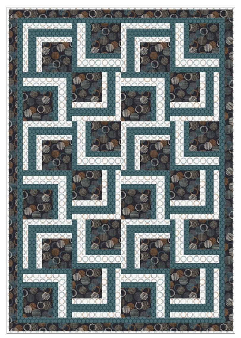 Fabric Cafe Carousel Pattern 3 Yard Quilt Pattern - Quilt Pattern - Fabric Cafe Pattern