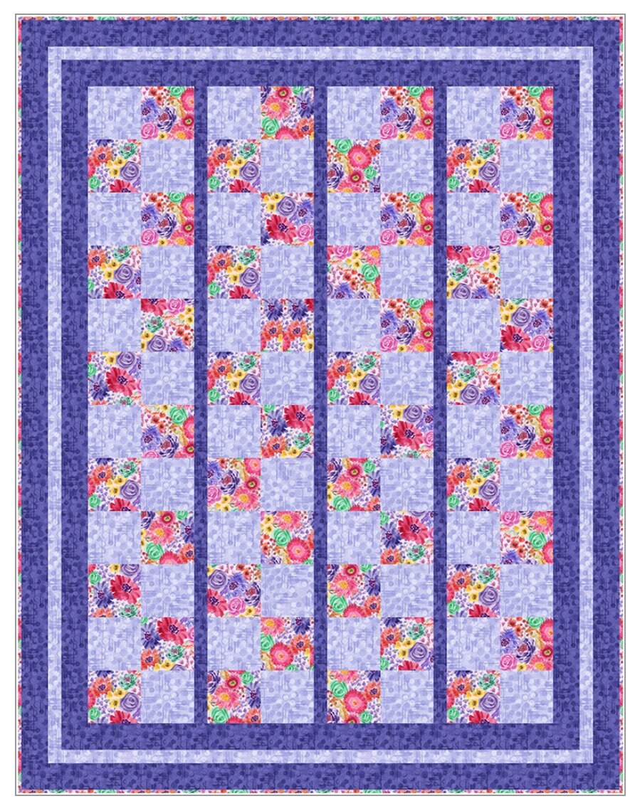 Fabric Cafe Skip To My Lou Pattern 3 Yard Quilt Pattern - Quilt Pattern - Fabric Cafe Pattern
