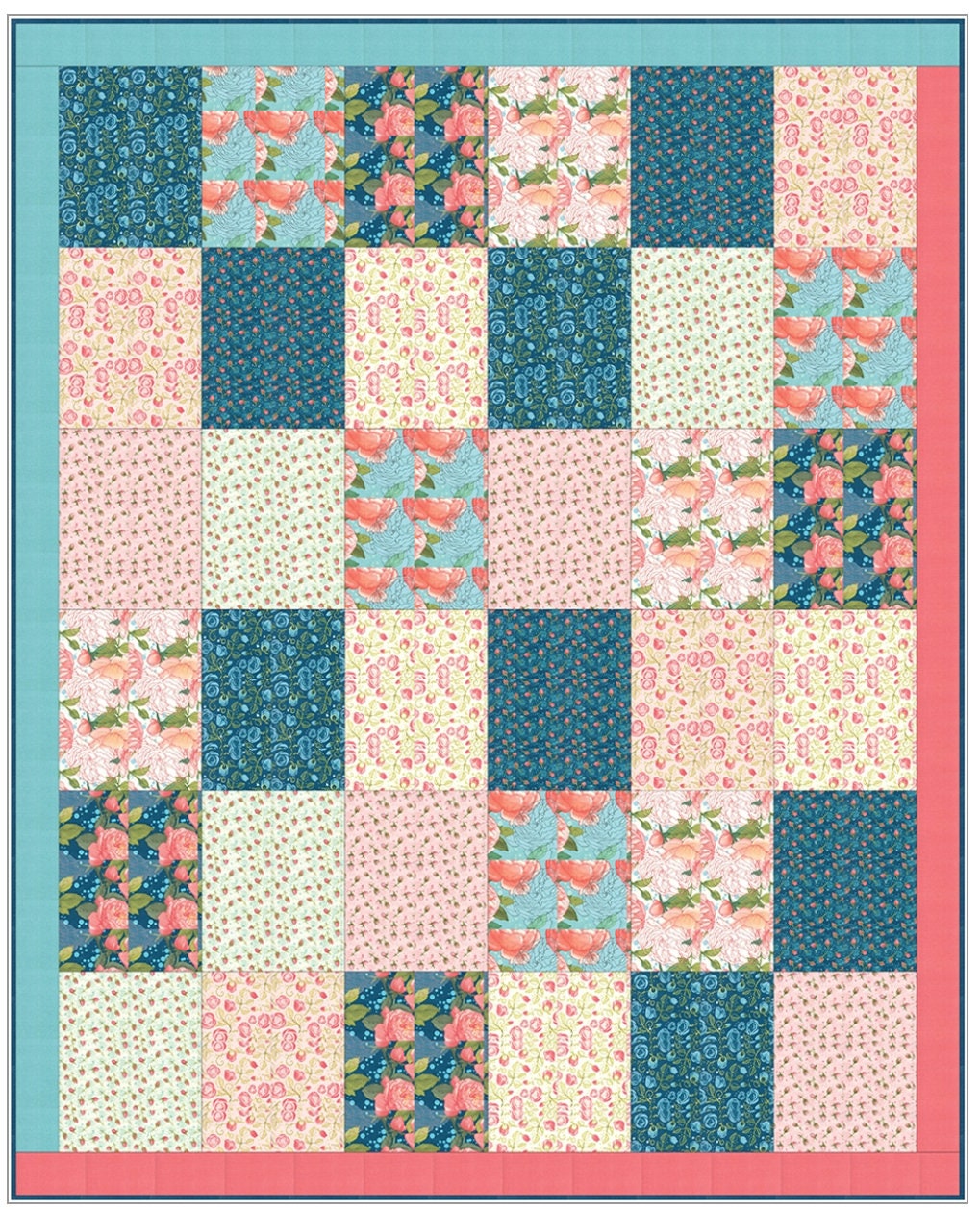 Fabric Cafe Patch Happy Fat Quarter Quilt Pattern - Quilt Pattern - Fabric Cafe Pattern - Fat Quarter Quilt Pattern