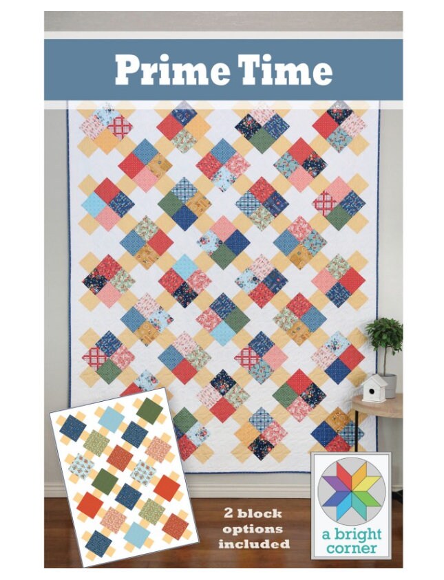 A Bright Corner Mod Prime Time Pattern quilt pattern - quilt pattern - paper pattern - layer cake  pattern - fat quarter pattern