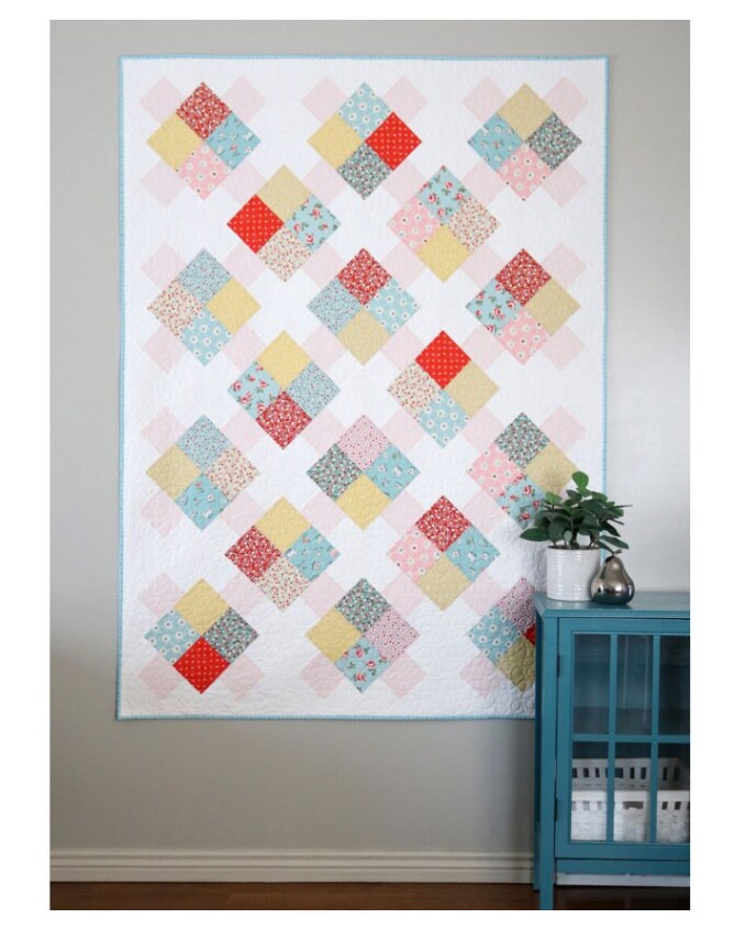 A Bright Corner Mod Prime Time Pattern quilt pattern - quilt pattern - paper pattern - layer cake  pattern - fat quarter pattern
