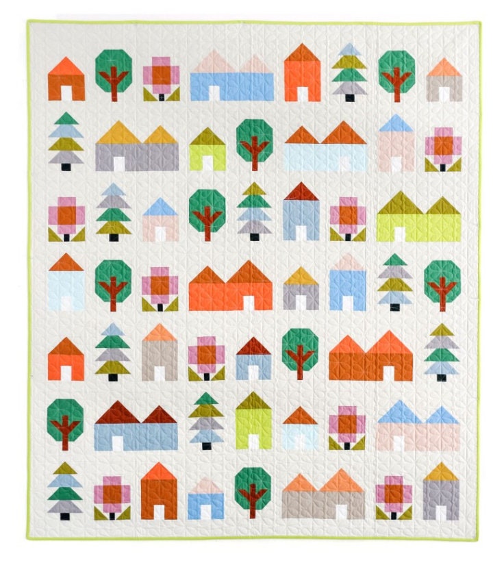 Pen + Paper Patterns Tiny Town Quilt pattern - quilt pattern - paper pattern - fat quarter quilt pattern