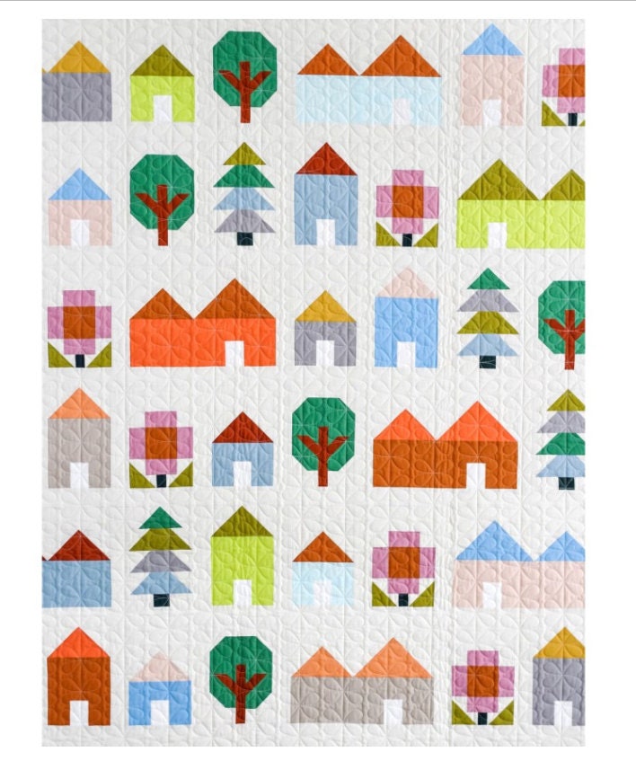 Pen + Paper Patterns Tiny Town Quilt pattern - quilt pattern - paper pattern - fat quarter quilt pattern