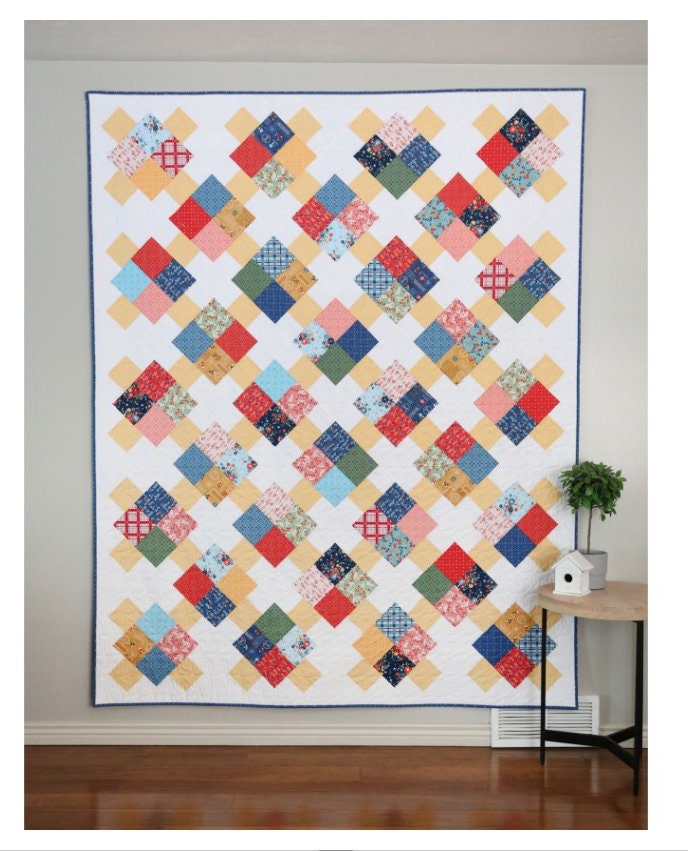 A Bright Corner Mod Prime Time Pattern quilt pattern - quilt pattern - paper pattern - layer cake  pattern - fat quarter pattern