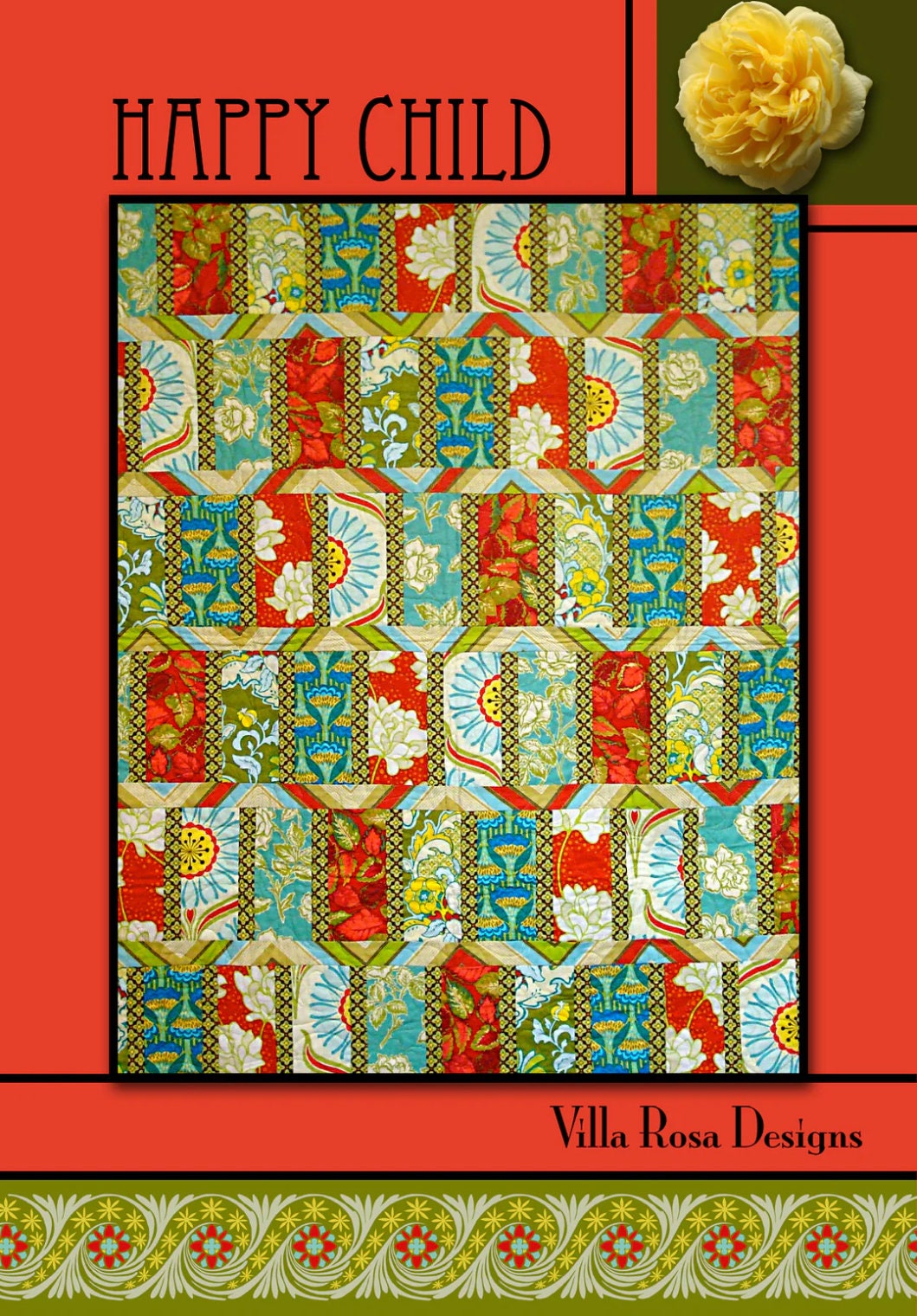 Villa Rosa Designs Happy Child  quilt pattern - fat quarter quilt pattern - villa rosa - beginner pattern