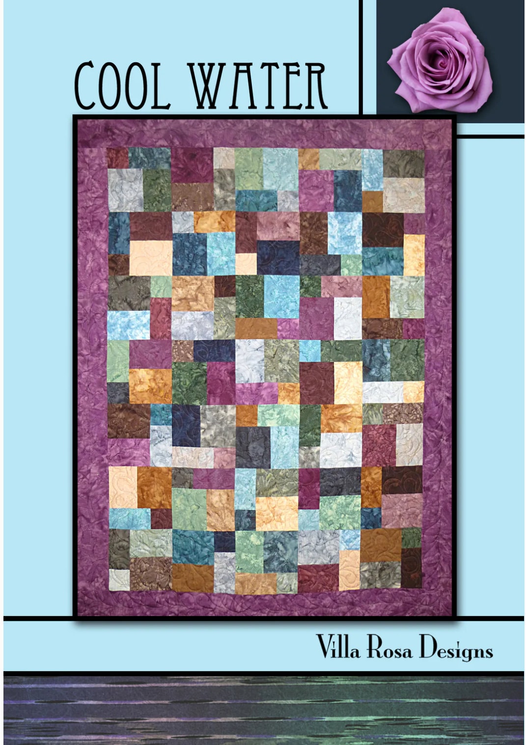 Villa Rosa Designs Cool Water pattern - fat quarter quilt pattern - villa rosa