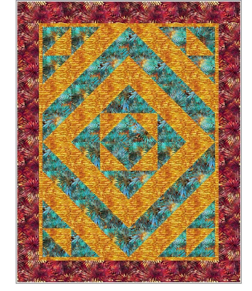 Fabric Cafe Kaleidoscope Pattern 3 Yard Quilt Pattern - Quilt Pattern - Fabric Cafe Pattern