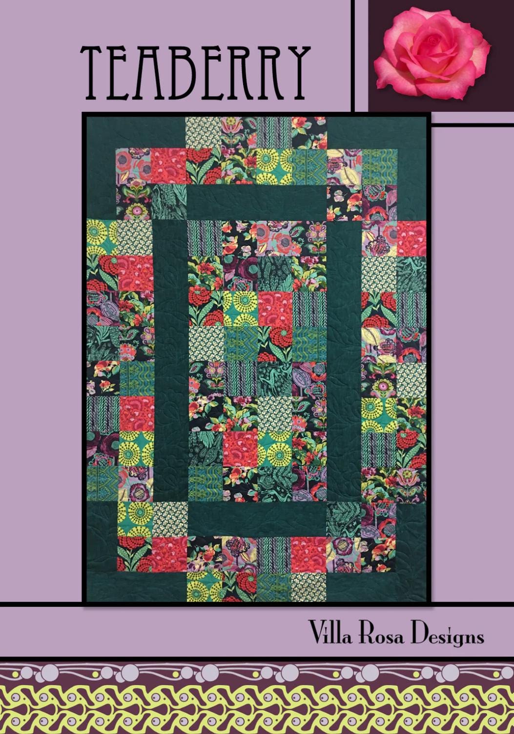Villa Rosa Designs Teaberry  pattern - 5” quilt pattern - villa rosa - charm pack pattern -quilt  pattern