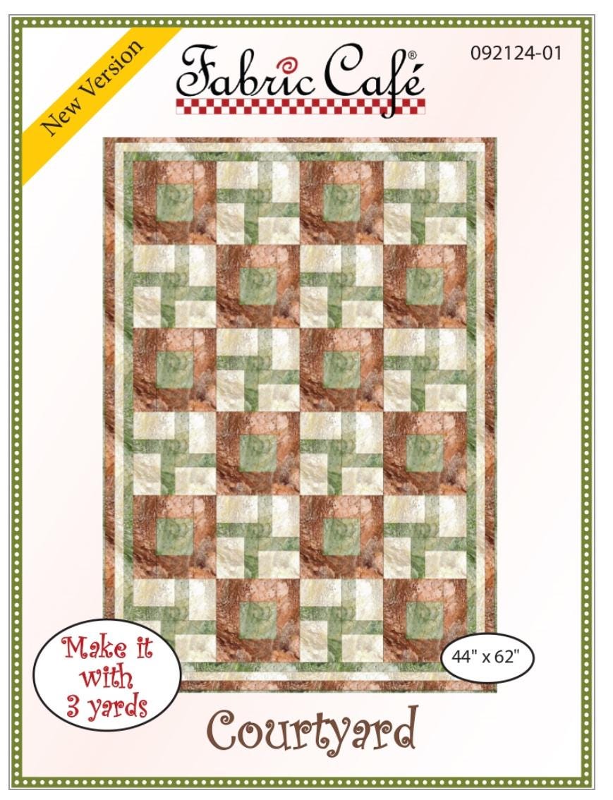 Fabric Cafe Courtyard Pattern 3 Yard Quilt Pattern - Quilt Pattern - Fabric Cafe Pattern