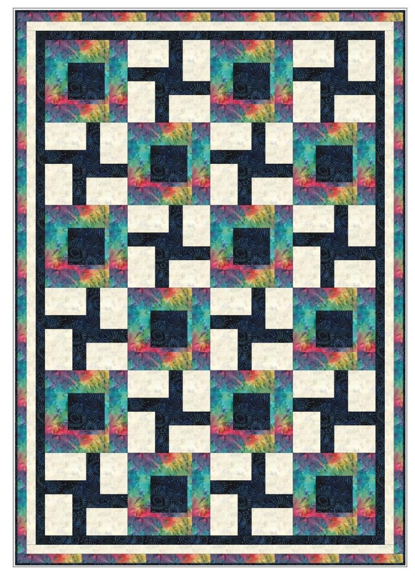 Fabric Cafe Courtyard Pattern 3 Yard Quilt Pattern - Quilt Pattern - Fabric Cafe Pattern