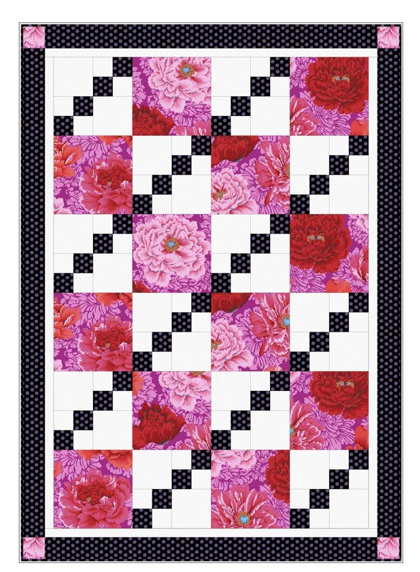 Fabric Cafe  City Lights Pattern 3 Yard Quilt Pattern - Quilt Pattern - Fabric Cafe Pattern
