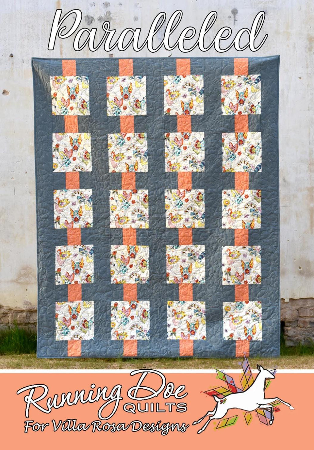 Villa Rosa Designs Paralleled pattern - quilt pattern - villa rosa - fat sixths pattern - panel quilt pattern - fat quarter pattern