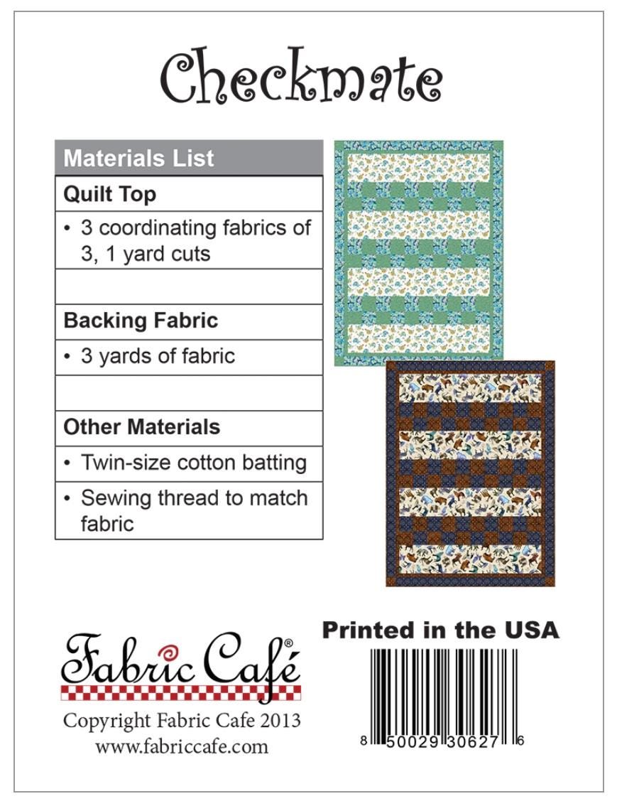 Fabric Cafe Checkmate Pattern  3 Yard Quilt Pattern - Quilt Pattern - Fabric Cafe Pattern - 3 yard quilts