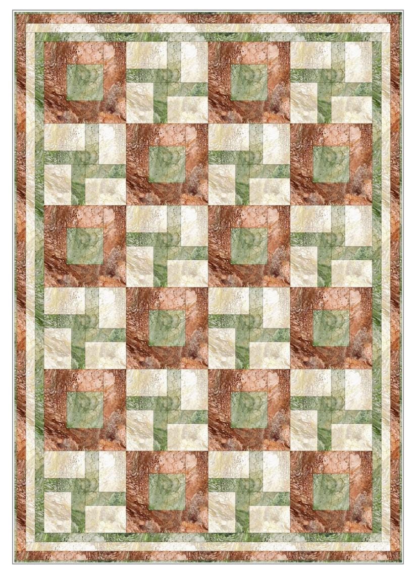 Fabric Cafe Courtyard Pattern 3 Yard Quilt Pattern - Quilt Pattern - Fabric Cafe Pattern