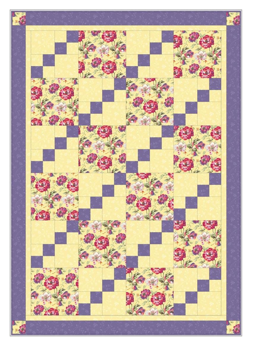 Fabric Cafe  City Lights Pattern 3 Yard Quilt Pattern - Quilt Pattern - Fabric Cafe Pattern
