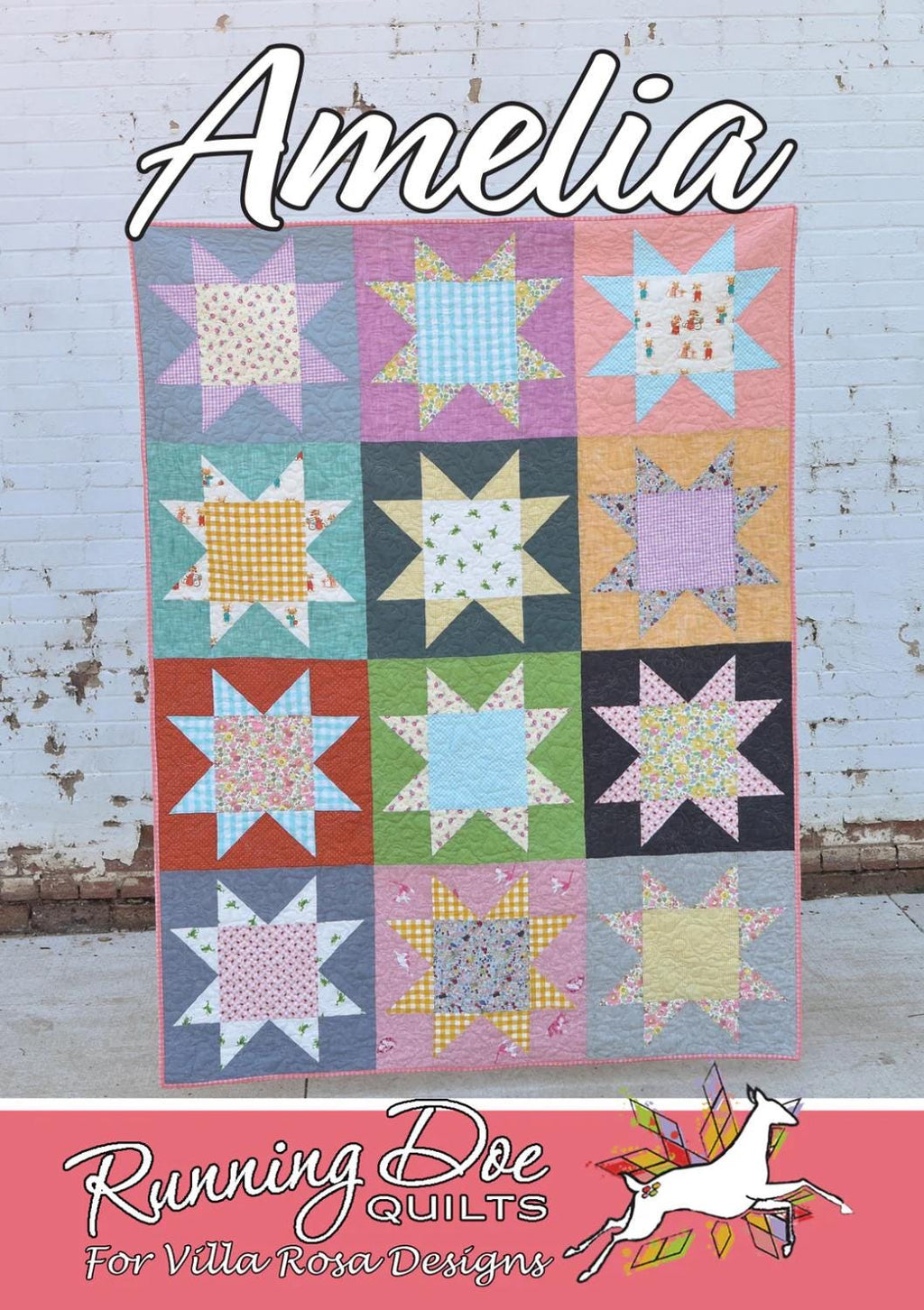 Villa Rosa Designs Amelia pattern - fat quarter quilt pattern - villa rosa