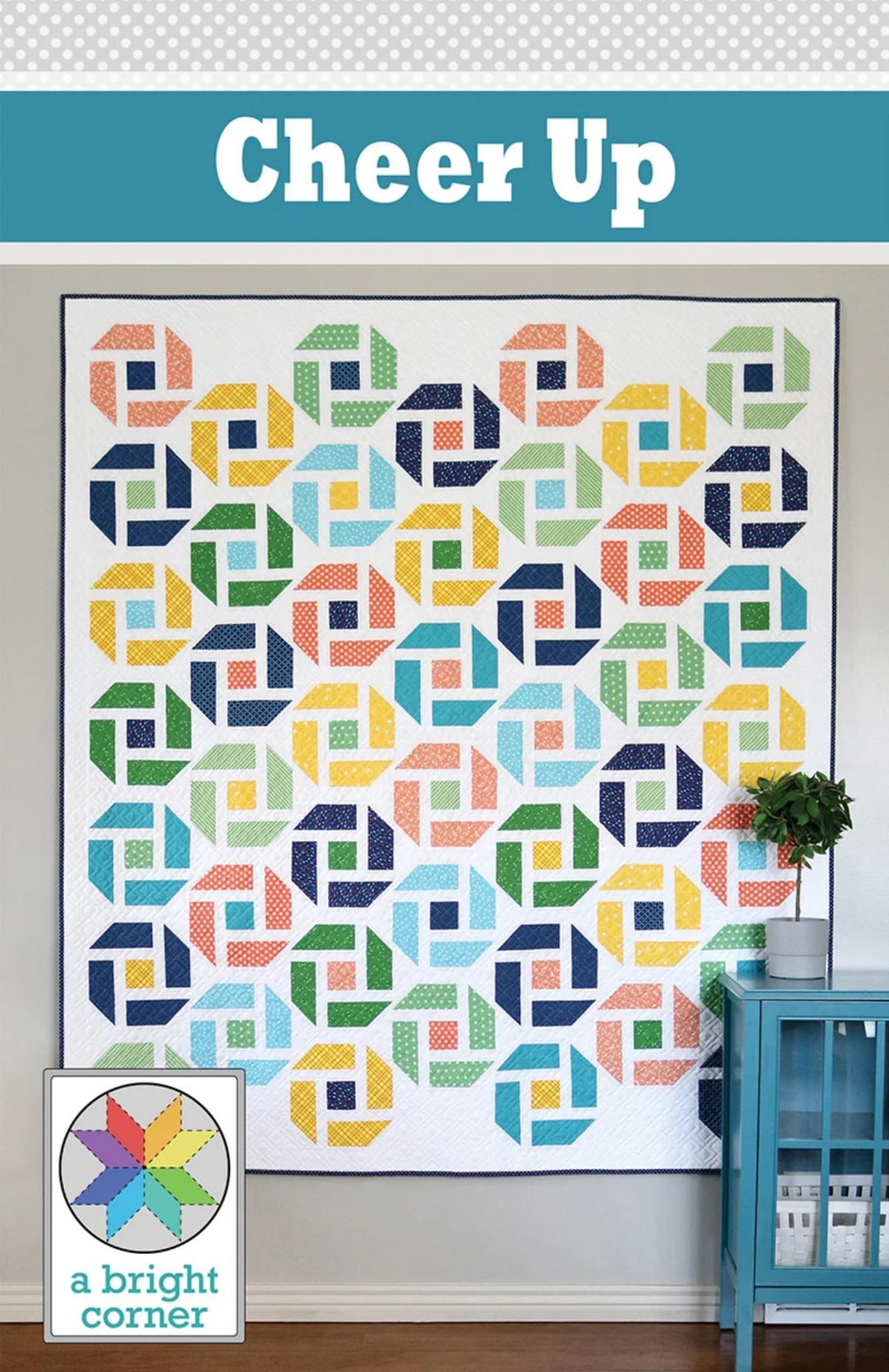 A Bright Corner Cheer Up Quilt Pattern - jellyroll pattern - fat quarter pattern