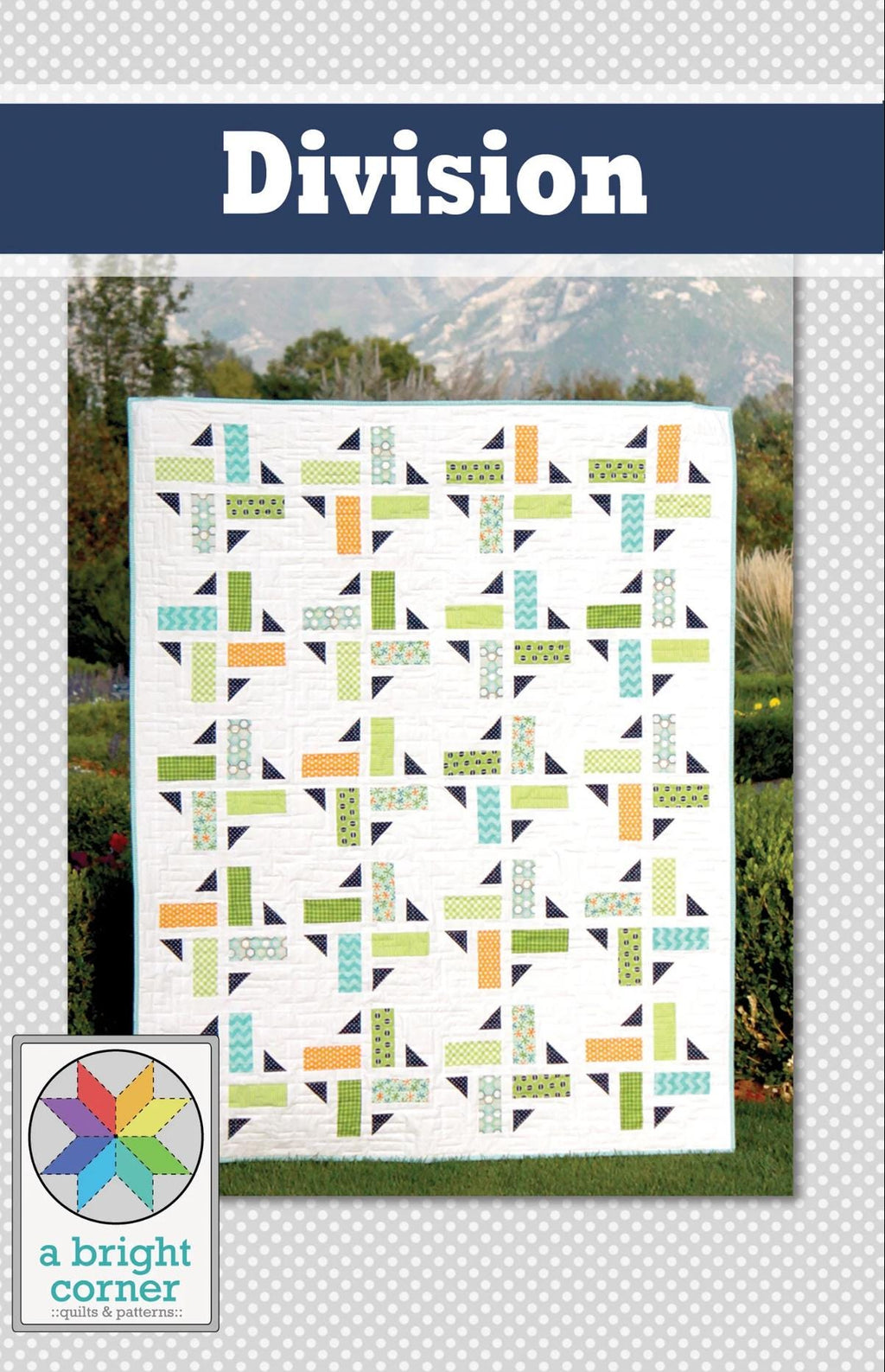 A Bright Corner Division Quilt Pattern - jellyroll pattern - fat quarter pattern