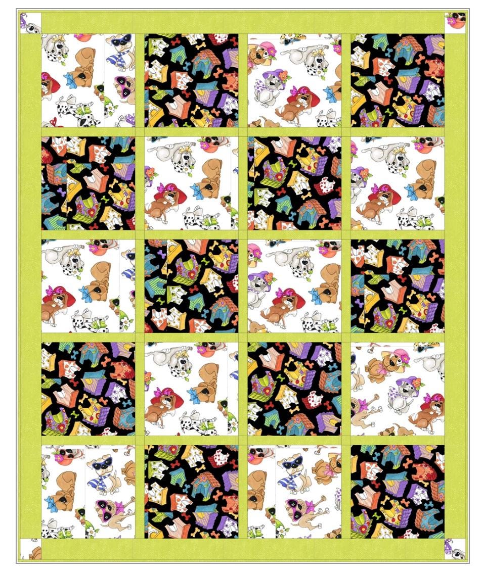 Fabric Cafe Pretty Simple Pattern 3 Yard Quilt Pattern - Quilt Pattern - Fabric Cafe Pattern - 3 yard quilts