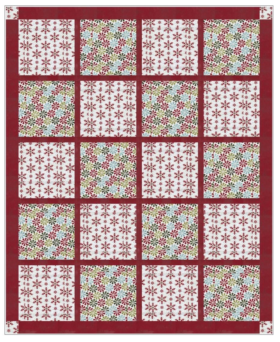 Fabric Cafe Pretty Simple Pattern 3 Yard Quilt Pattern - Quilt Pattern - Fabric Cafe Pattern - 3 yard quilts
