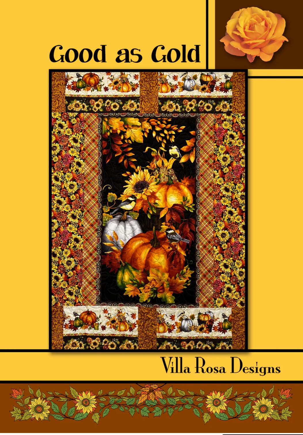 Villa Rosa Designs Good as Gold pattern - fat quarter quilt pattern - villa rosa