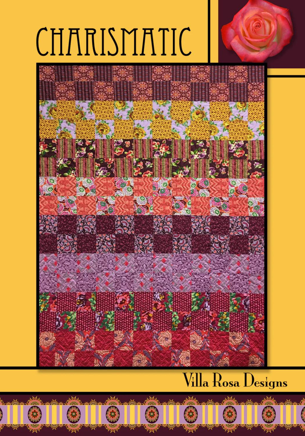 Villa Rosa Designs Charismatic pattern - fat quarter quilt pattern - villa rosa