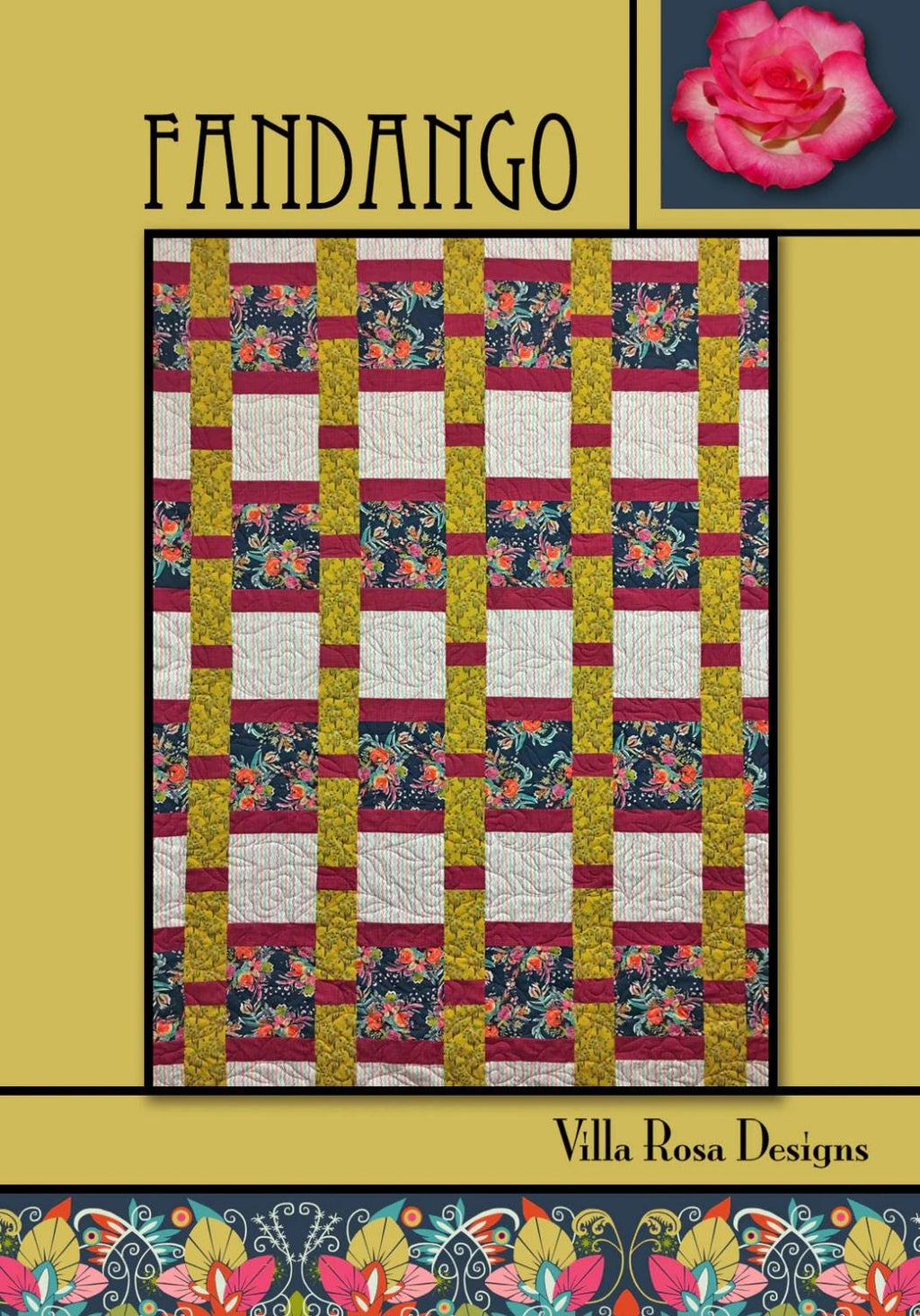Villa Rosa Designs Fandango pattern - fat quarter quilt pattern - villa rosa