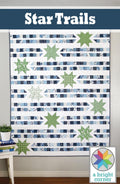 A Bright Corner Star Trails Quilt Pattern - jellyroll pattern - fat quarter pattern