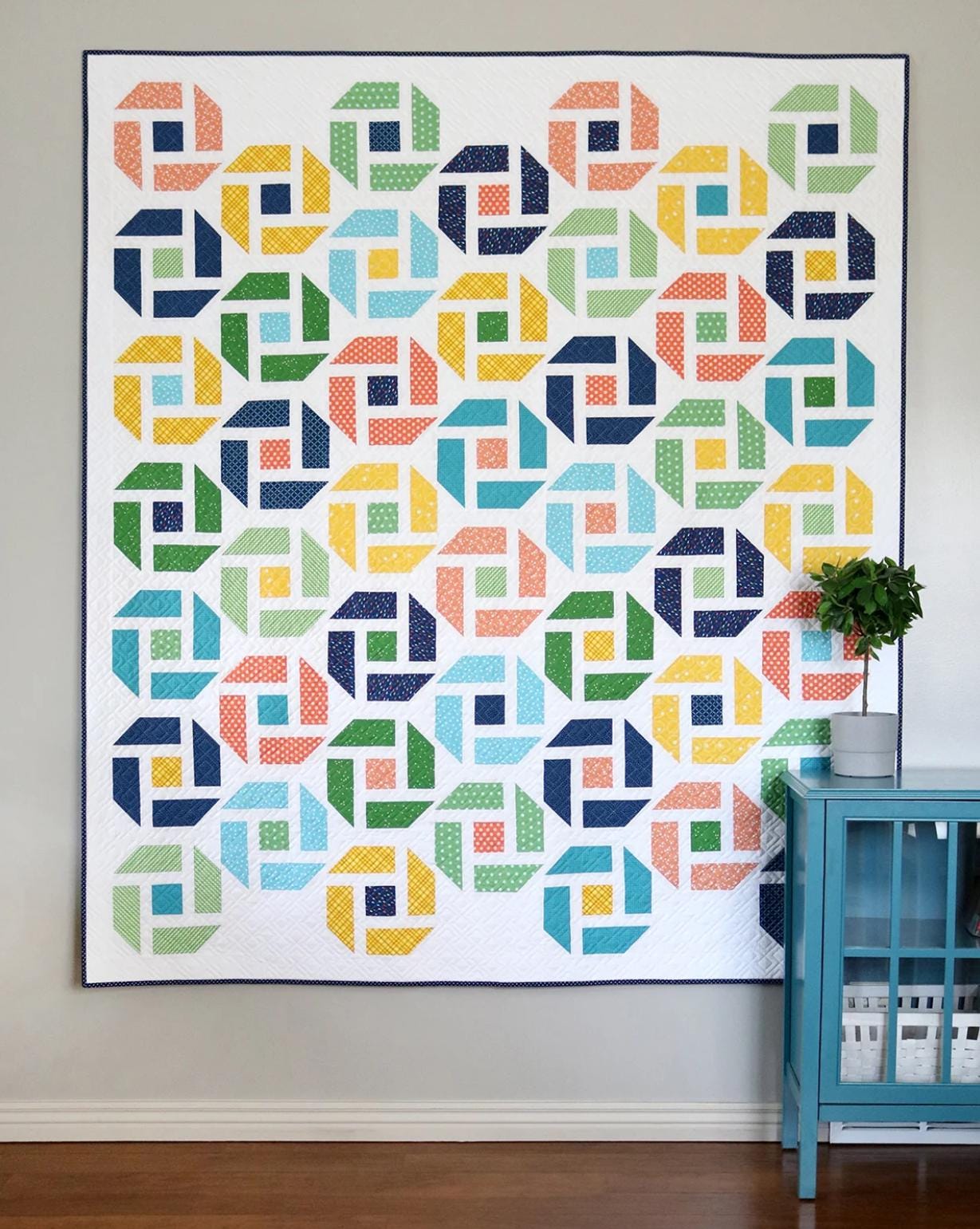 A Bright Corner Cheer Up Quilt Pattern - jellyroll pattern - fat quarter pattern