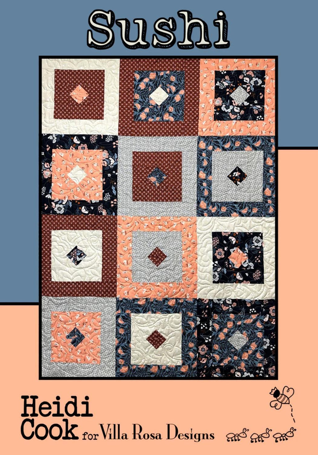 Villa Rosa Designs Sushi pattern - fat quarter quilt pattern - villa rosa - half yard quilt pattern