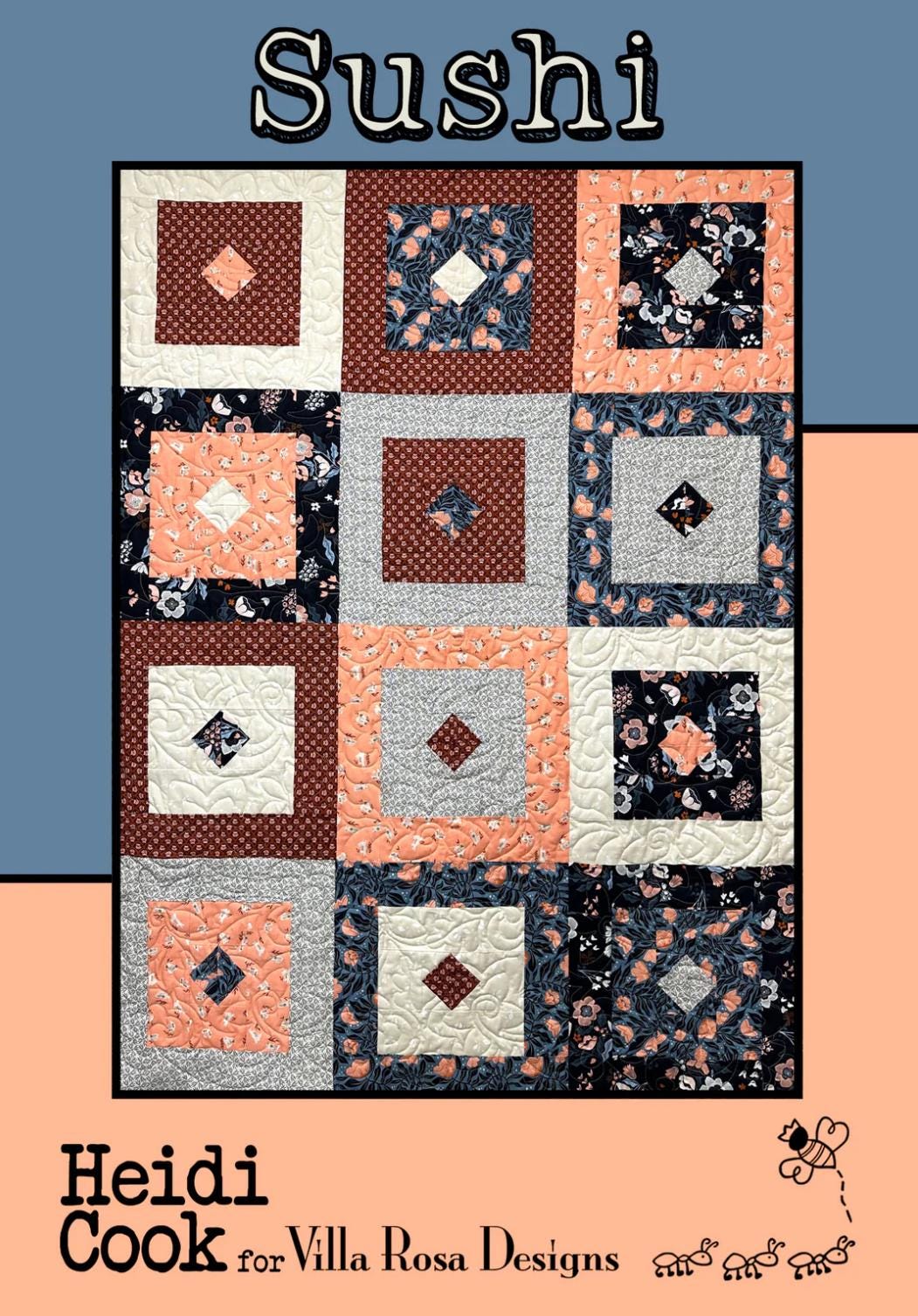 Villa Rosa Designs Sushi pattern - fat quarter quilt pattern - villa rosa - half yard quilt pattern