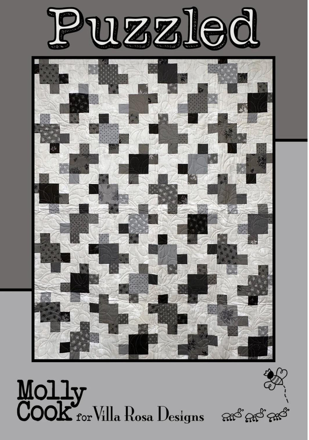 Villa Rosa Designs Puzzled pattern - Layer Cake quilt pattern - villa rosa - 10” quilt pattern - charm pack quilt pattern