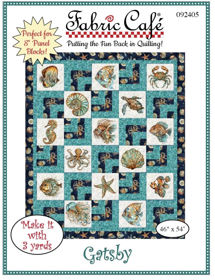Fabric Cafe Gatsby 3-Yard Quilt Pattern | Perfect for 8-inch Panels - Quilt Pattern - Fabric Cafe Pattern - panel quilt pattern