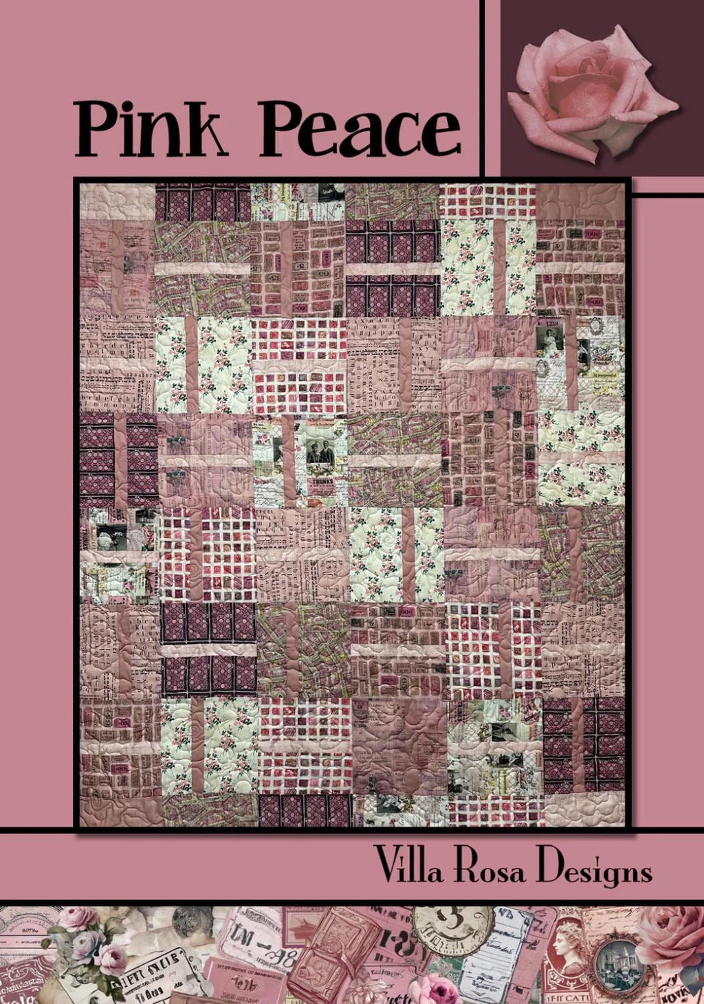 Villa Rosa Designs Pink Peace pattern - fat quarter quilt pattern - villa rosa
