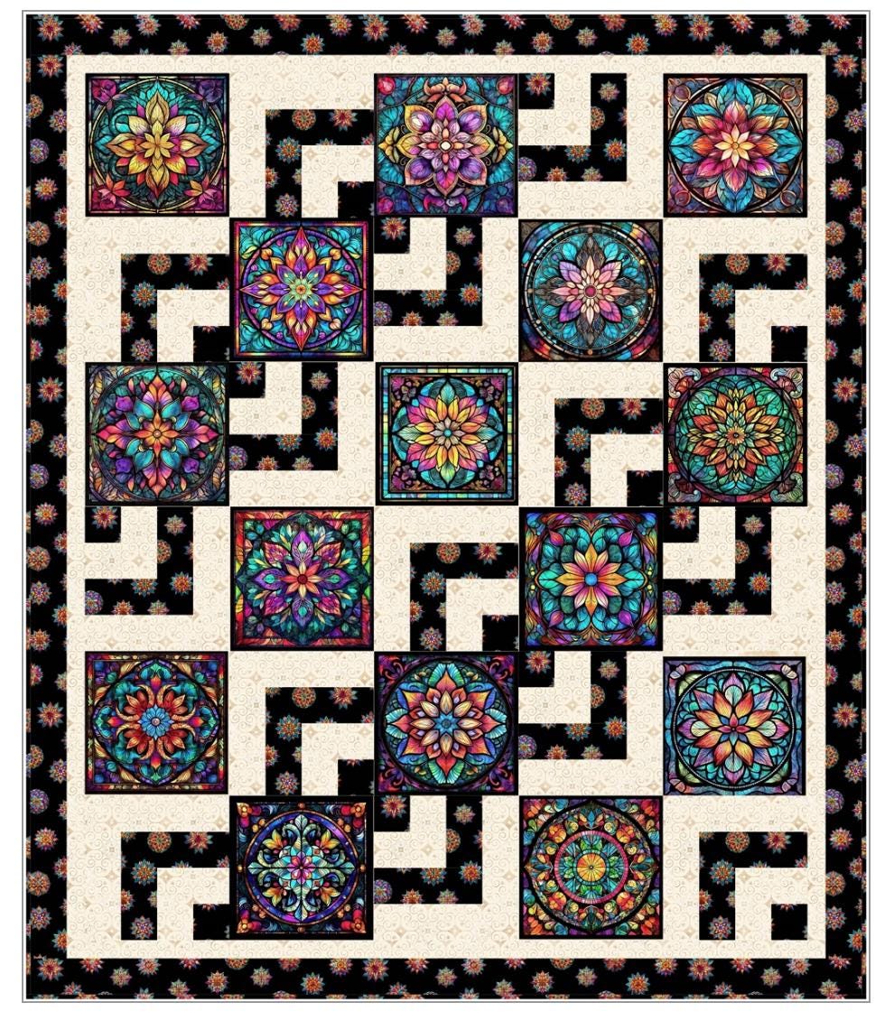 Fabric Cafe Gatsby 3-Yard Quilt Pattern | Perfect for 8-inch Panels - Quilt Pattern - Fabric Cafe Pattern - panel quilt pattern