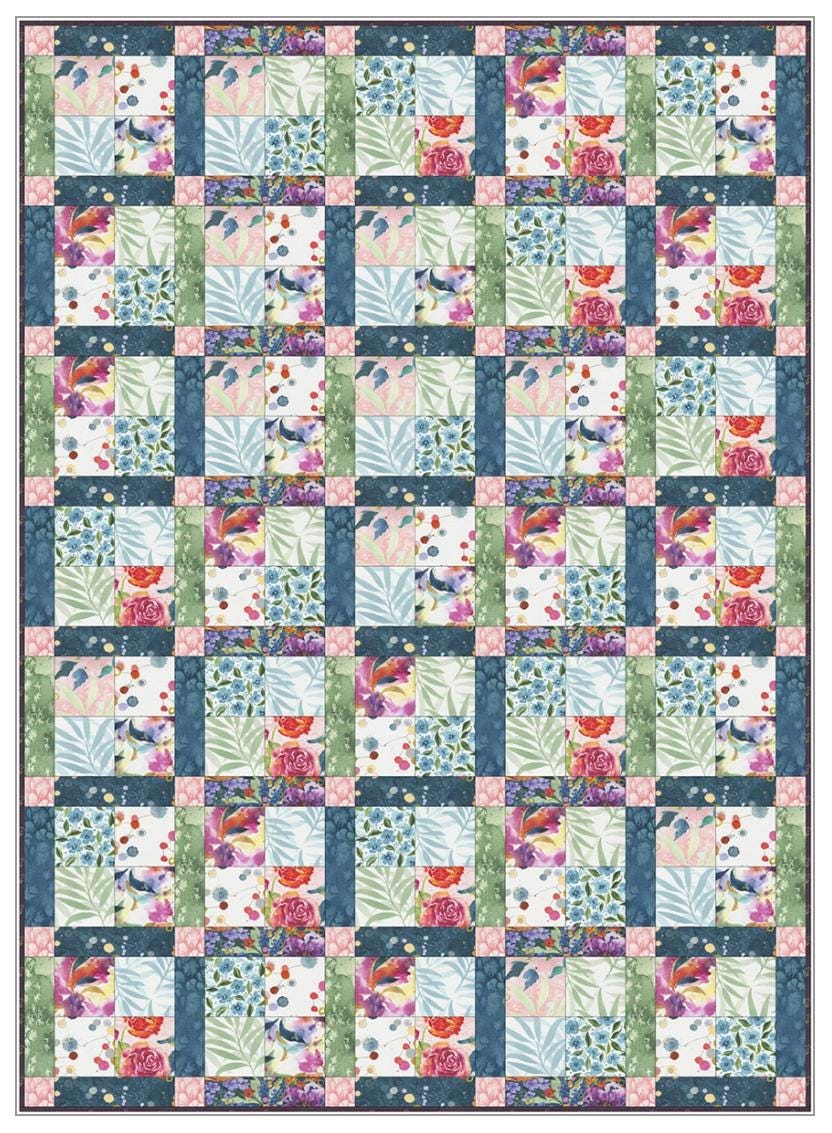 Fabric Cafe Fat Quarter 4 Patch Quilt Pattern - Quilt Pattern - Fabric Cafe Pattern