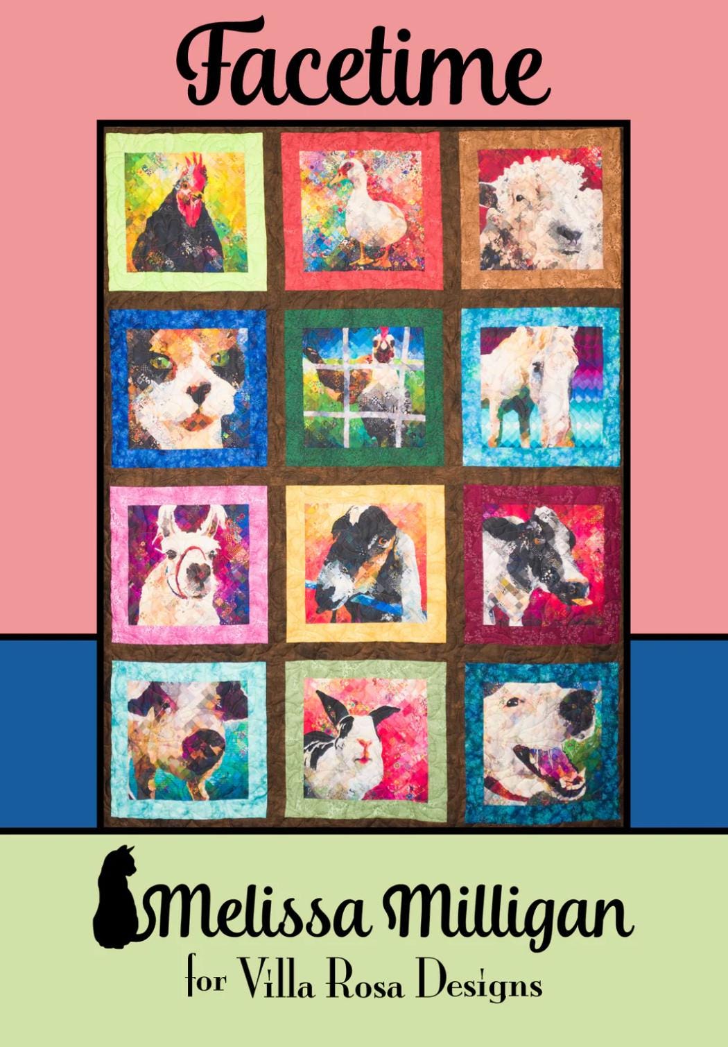 Villa Rosa Designs FaceTime pattern - fat quarter quilt pattern - villa rosa - panel quilt pattern