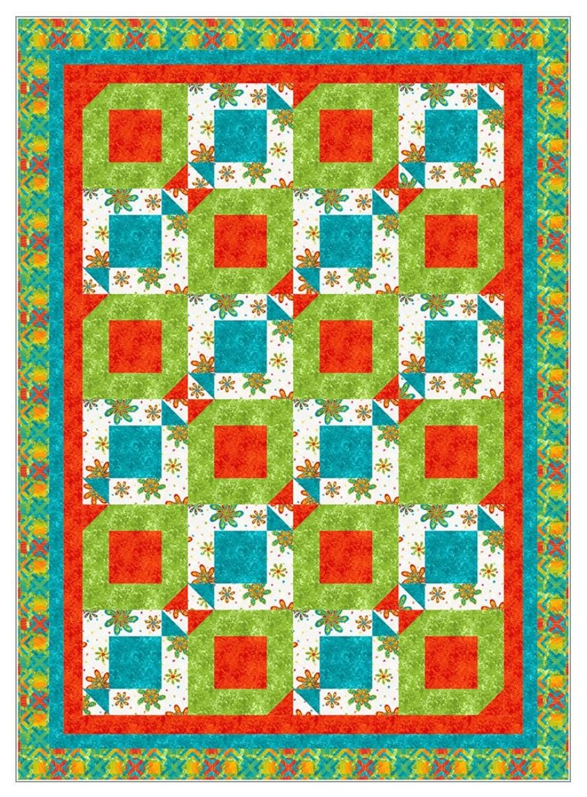 Fabric Cafe Velocity 5 Yard Quilt Pattern - Velocity Pattern - Quilt Pattern - Fabric Cafe Pattern - 5 yard quilts