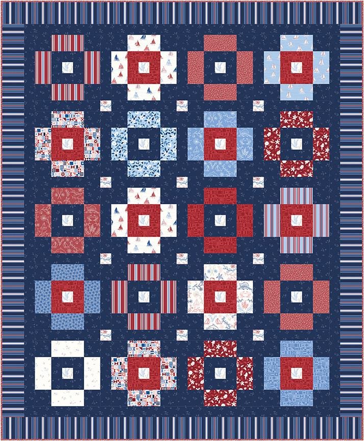 Amanda Niederhauser Shipshape Quilt Pattern - yacht club quilt pattern - paper pattern - layer cake  pattern -