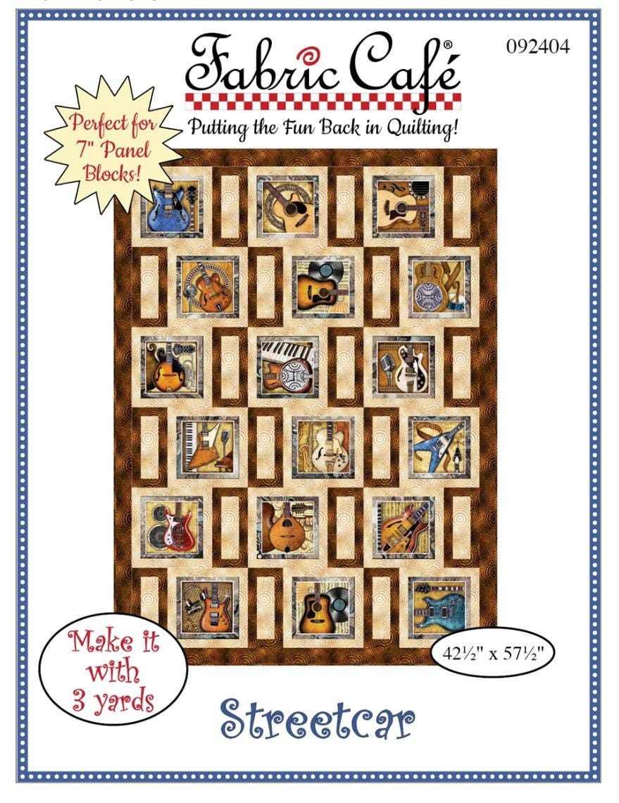 Fabric Cafe Streetcar Pattern  3 Yard Quilt Pattern - Windmill Pattern - Quilt Pattern - Fabric Cafe Pattern - 3 yard quilts