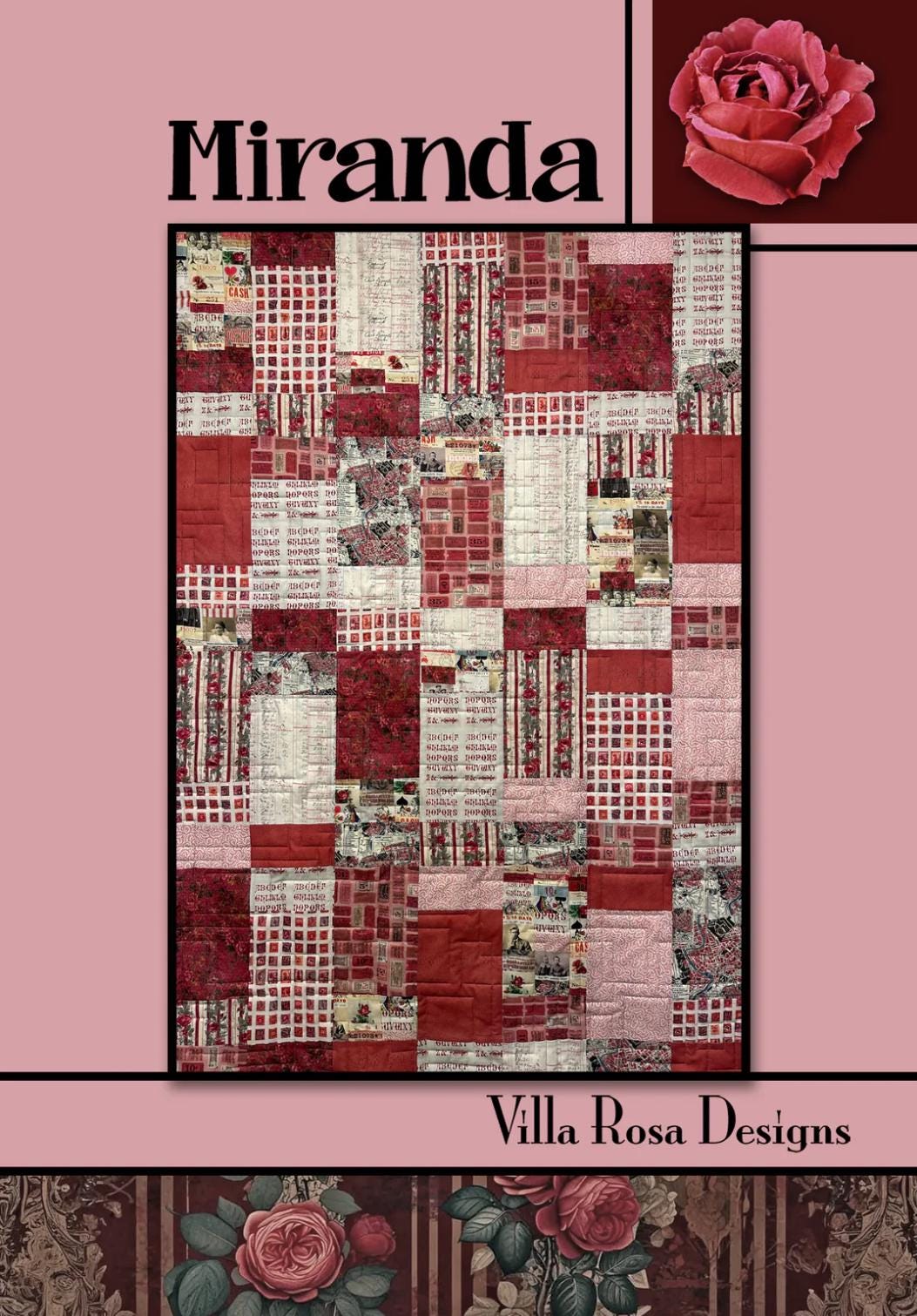 Villa Rosa Designs Miranda pattern - fat quarter quilt pattern - villa rosa - layer cake pack pattern - fat quarter pattern