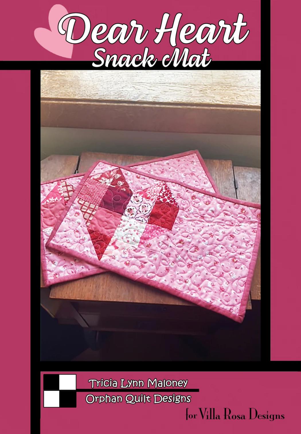 Villa Rosa Designs Dear Heart Snack Mat pattern - mini charm quilt pattern - villa rosa - charm pack pattern - snack mat pattern