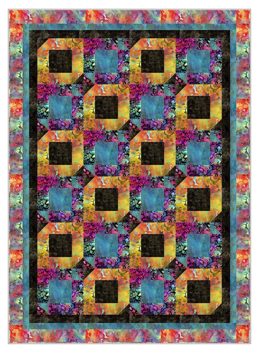 Fabric Cafe Velocity 5 Yard Quilt Pattern - Velocity Pattern - Quilt Pattern - Fabric Cafe Pattern - 5 yard quilts